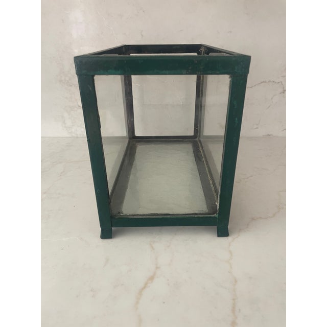 Small Antique Metal and Glass Aquarium For Sale - Image 4 of 7