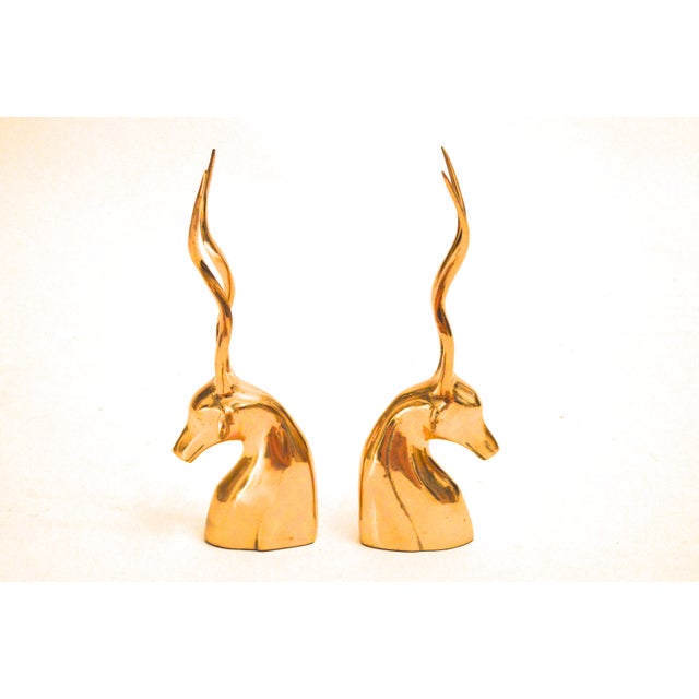 Vintage Brass Antelope Bookends Chairish