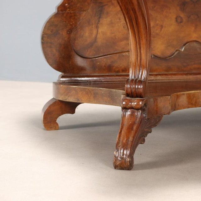 Louis Philippe Writing Desk in Walnut and Walnut Feather For Sale - Image 10 of 13