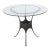 Late 20th Century Glass Top Industrial French Style Garden Table For Sale