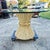 Beige 1970s Signed McGuire Bamboo Rattan Wheat Sheaf Pedestal Base 45” Round Glass Top Dining Table For Sale - Image 8 of 17