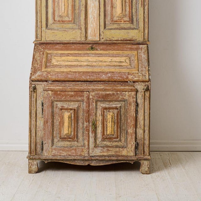 Antique Folk Art Rustic Swedish Writing Cabinet, 1820 For Sale - Image 9 of 13