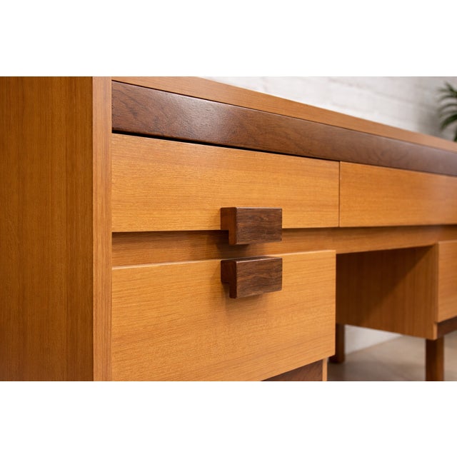 Brown Teak Mid Century Modern Vanity / Desk, 1960's For Sale - Image 8 of 15