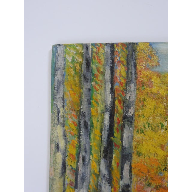 Mid 20th Century Autumn Forest Lane Painting For Sale - Image 4 of 7
