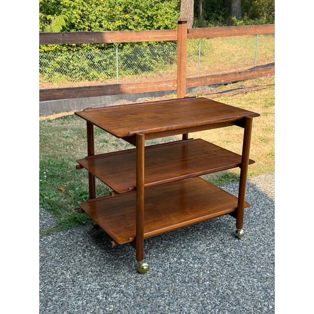 Mid-Century Modern Mid-Century Modern Teak Extendable Bar Cart by Poul Hundevad For Sale - Image 3 of 10