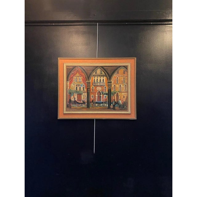 Orange Roberto Gherardi, Venise, La Pescheria, 1980s, Oil on Canvas, Framed For Sale - Image 8 of 12
