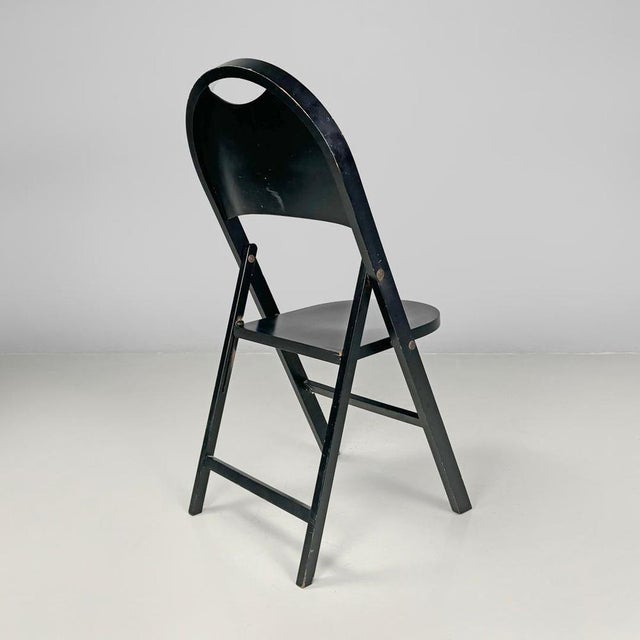 Mid-Century Modern Italian Black Folding Chair Tric by Bonacina for Castiglioni, 1960s For Sale - Image 4 of 18