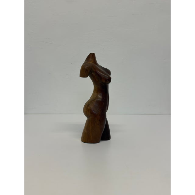 Hand Carved Female Torso Sculpture, 1960s For Sale - Image 4 of 14