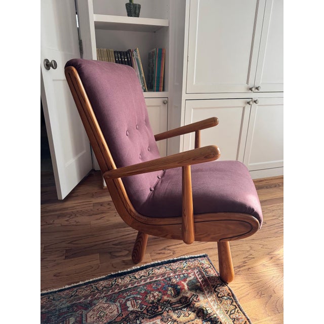 1960s 1960s pair of Scandinavian Armchairs in the Style of Philip Arctander, Loro Piana Fabric For Sale - Image 5 of 6