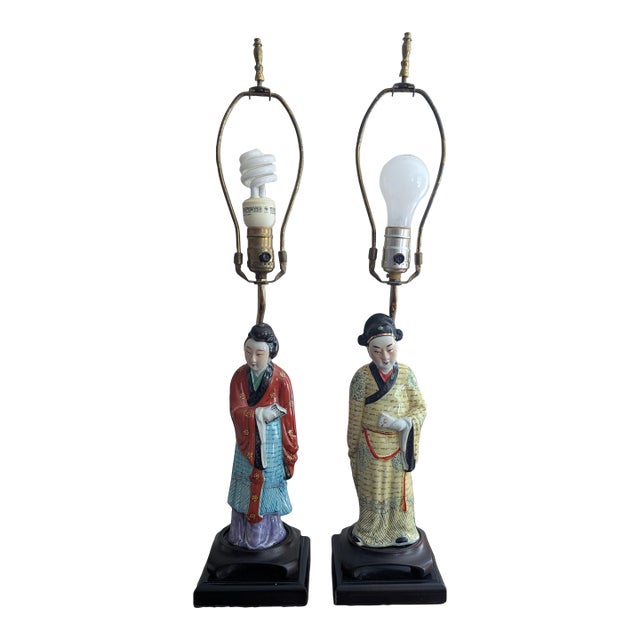 Vintage Chinoiserie Table Lamps - Set of 2 For Sale