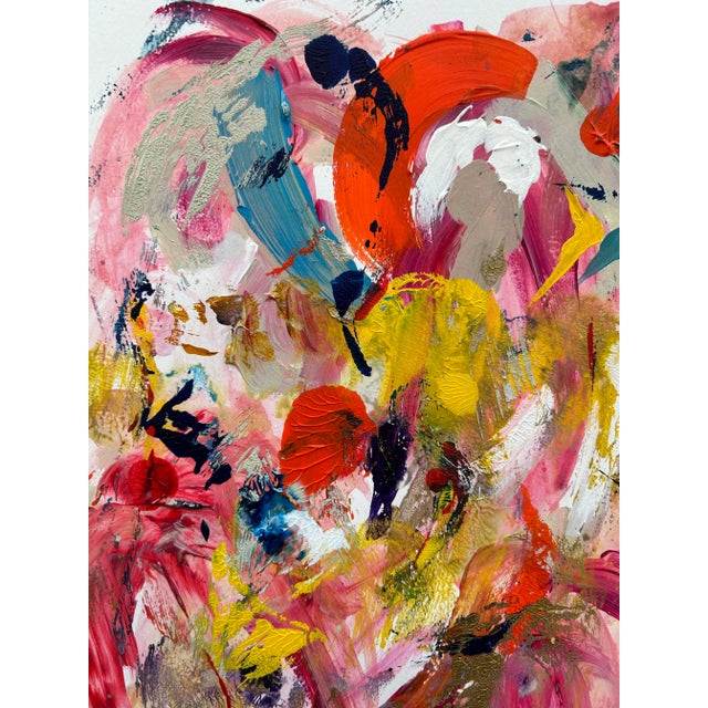 Abstract painting in acrylic by Erik Sulander, on paper, signed.