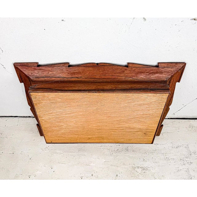 Mid-Century Modern Vintage Carved Wood Mirrored Shadow Box For Sale - Image 3 of 5