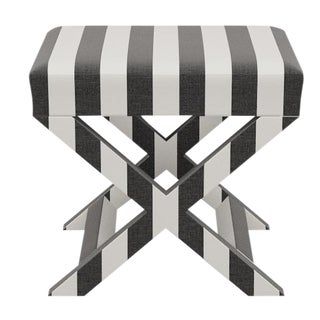 X Bench in Ink Cabana Stripe For Sale