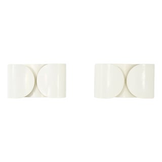 White Foglio Wall Lamps by Tobia & Afra Scarpa for Flos, 1960s, Set of 2 For Sale