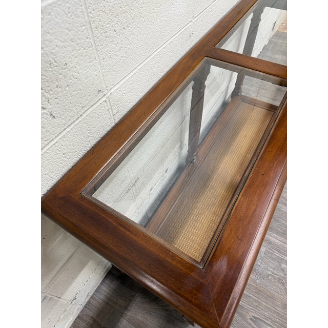 Vintage Mid Century Traditional Walnut Console Table Hall Table For Sale - Image 12 of 13