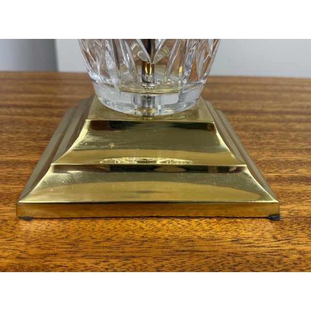 Mid 20th Century Style After Waterford Etched Glass Table Lamp For Sale - Image 11 of 12