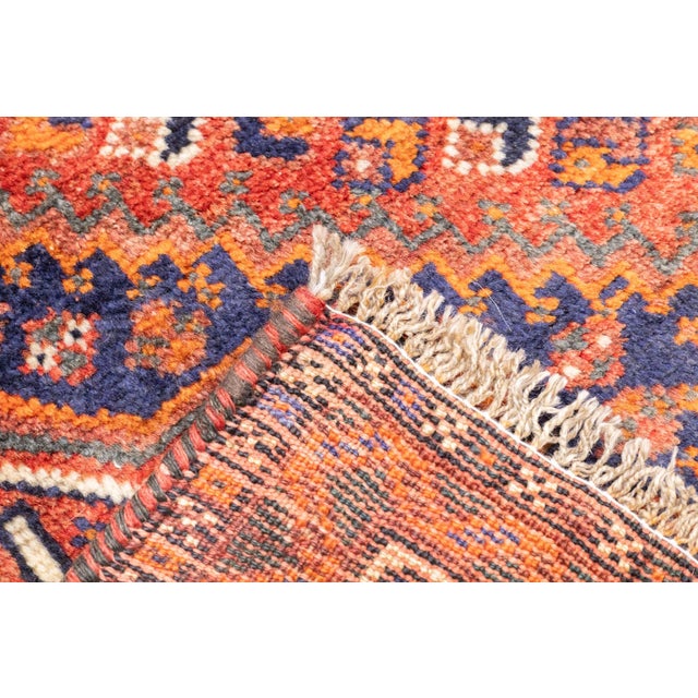 Textile Vintage Hand-Knotted Persian Qashqai Rug 3'11" X 5'4" For Sale - Image 7 of 17