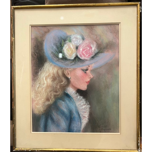 Meynier, Portrait of a Parisian, 1890s-1910s, Pastel For Sale - Image 10 of 10