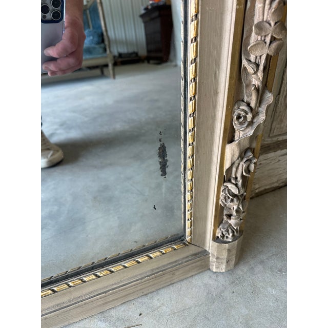 Antique Mirror in Beech Frame, 1800s For Sale - Image 6 of 12