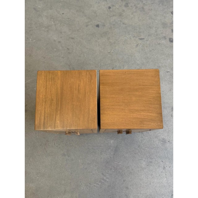 1970s Vintage White Oak Modernist Nightstands - Pair For Sale - Image 5 of 12