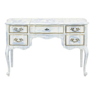 French Provincial White Shabby Chic Vanity Desk For Sale