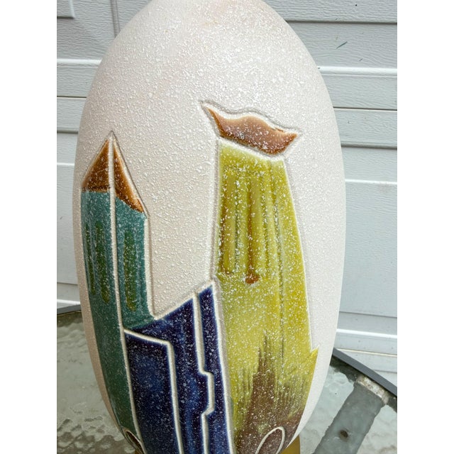 Large Mid-Century Modern Ceramic Art Table Lamp For Sale - Image 4 of 10