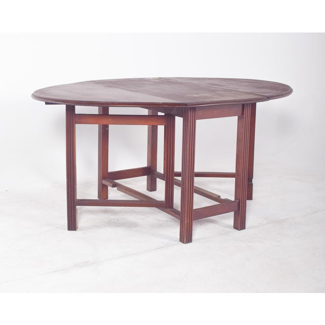 Brown European Flip Flap Oval-Top Table For Sale - Image 8 of 14