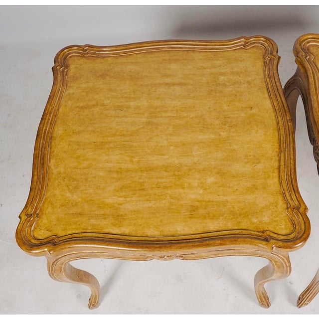 Wood Late 20th Century Pair of Judson Rothschild Italian Rococo Louis XV Style End Tables | Distressed Walnut Finish For Sale - Image 7 of 8