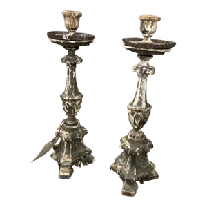Pair of Late 19th Century Petite Italian Candlesticks