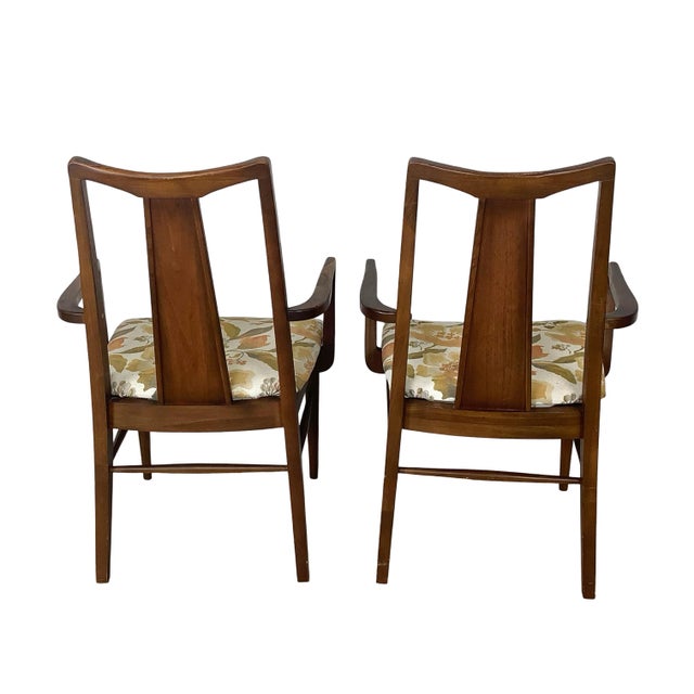 Set of 6 Sculptural Mid-Century Cane-Back Dining Chairs, Walnut For Sale - Image 13 of 18