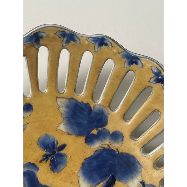 Asian Vintage Asian Collectible Bird Basket Plate by Oriental Accent For Sale - Image 3 of 9