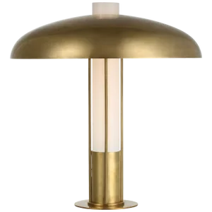 Kelly Wearstler for Visual Comfort Signature Troye Medium Table Lamp in Antique-Burnished Brass with Antique-Burnished Brass Shade