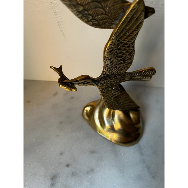 Vintage Brass Flying Bird Sculpture.