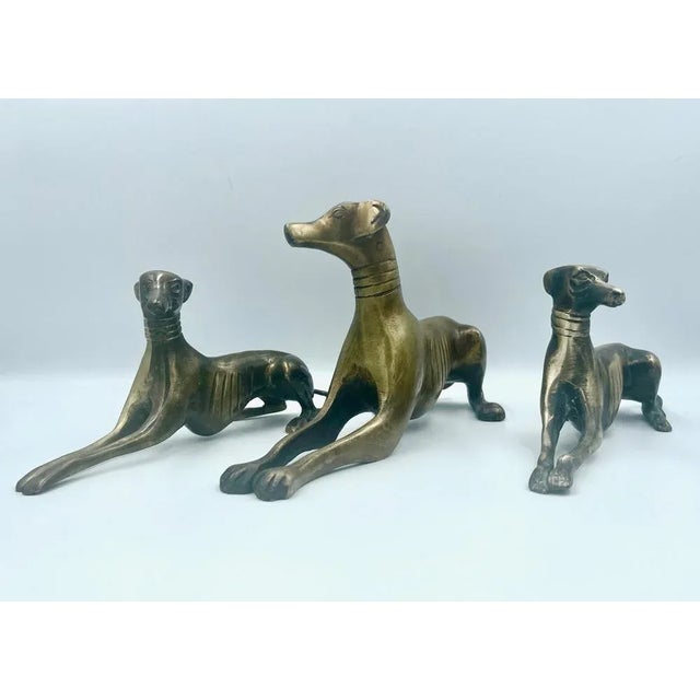 Greyhounds or Whippets in Brass, 1960s, Set of 3 For Sale - Image 13 of 13
