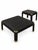 Vintage Postmodern Black Marble-Look Coffee and Side Tables With Brass Accents — Set of 2 For Sale - Image 4 of 12