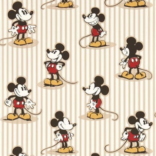 Sanderson Mickey Stripe Wallpaper in Peanut For Sale