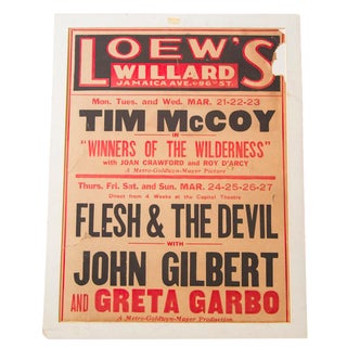 Vintage Greta Garbo Movie Poster For Sale