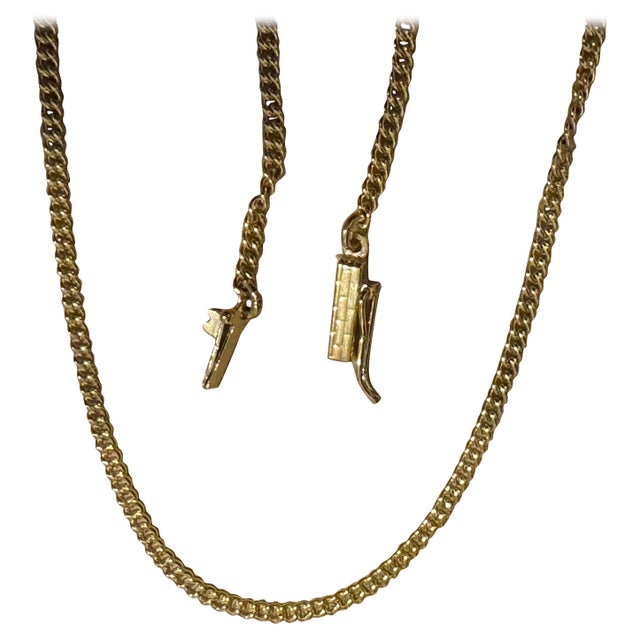 Vintage 14K Solid White Gold Curb Link Chain , 6.6 Gm , 22 Inch Long For Sale - Image 15 of 18