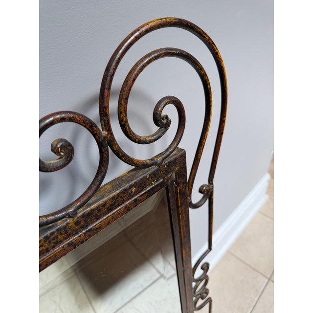 Spanish Revival Uttermost Olivia Spanish Revival Wrought Iron Beveled Wall Mirror For Sale - Image 3 of 5