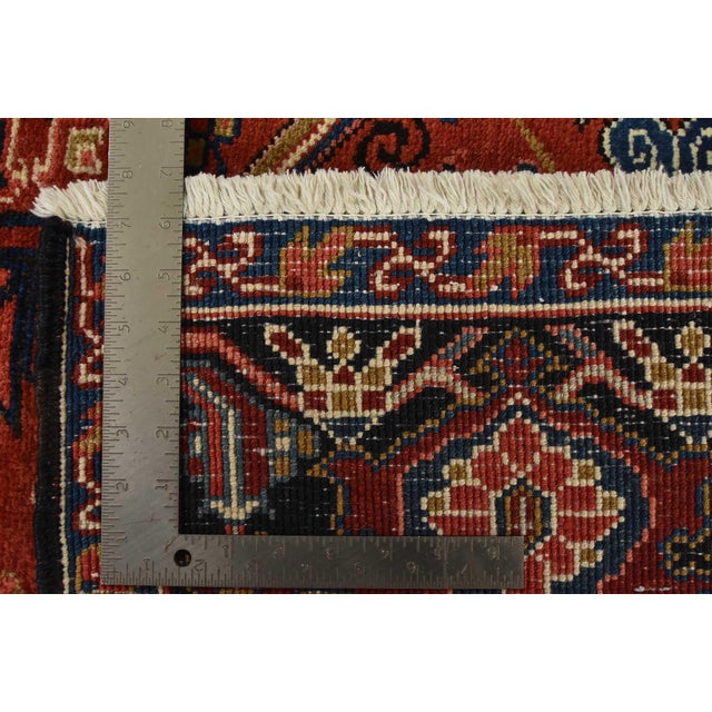 Heriz Rug 8’1” X 11’3” Red Wool Vintage Traditional Hand-Knotted Carpet For Sale - Image 15 of 15