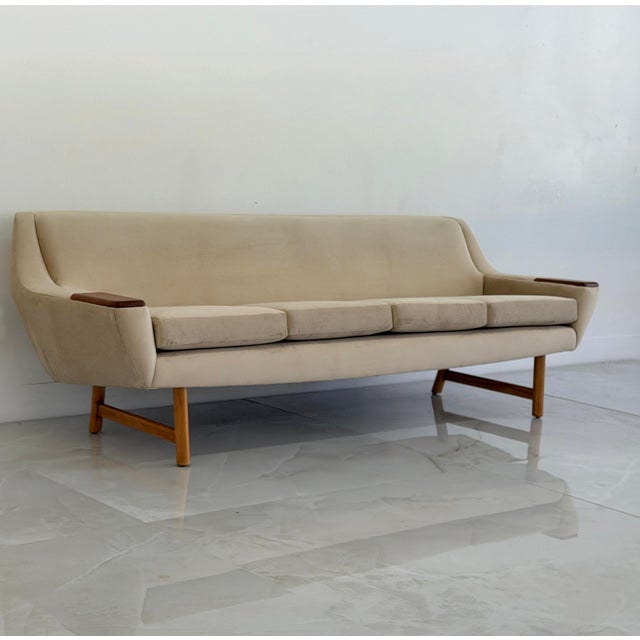 Danish Modern Sofa With Teak Paws, Oak H - Base, 1960's, 2 Configurations For Sale - Image 4 of 16