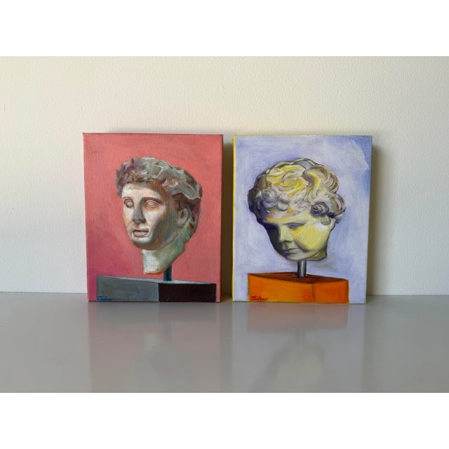Cris Cooper “David” Contemporary Portrait Oil on Canvas Paintings – A Pair For Sale - Image 4 of 12