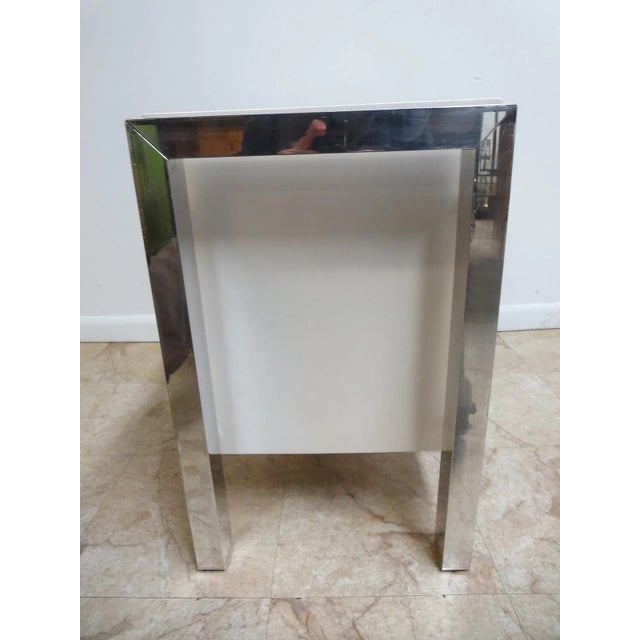 Metal Milo Baughman for Thayer Coggin Aluminum Nightstand For Sale - Image 7 of 9