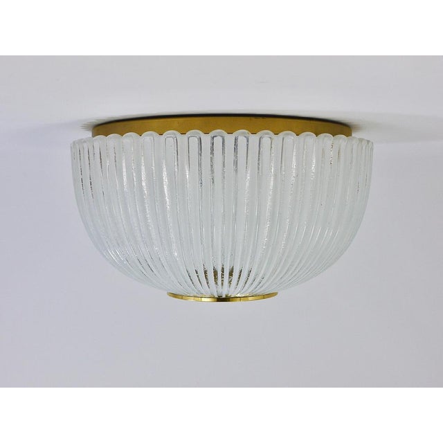 A beautiful and large hemispherical Midcentury ceiling light or flushmount from the 1970s, manufactured by Limburg...
