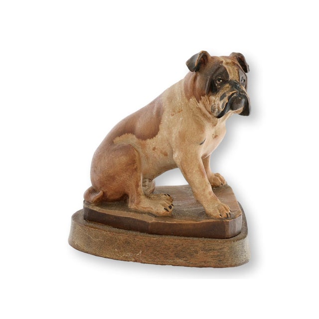 Mid 20th Century Mid 20th Century Italian Helmut Diller ANRI Carved Bulldog For Sale - Image 5 of 6