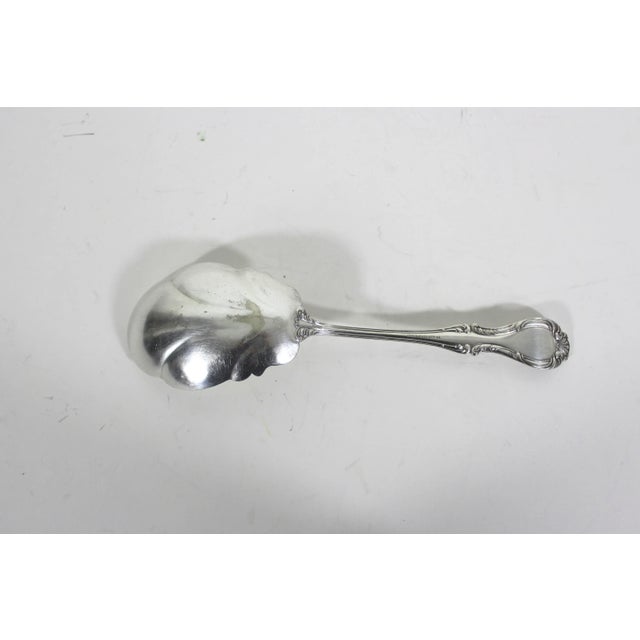 Metal Large Antique 1896 R. Wallace Silver Plated Shell Casserole Spoon, Joan Serving Spoon, Hostess Server Silver Plated Plate For Sale - Image 7 of 10