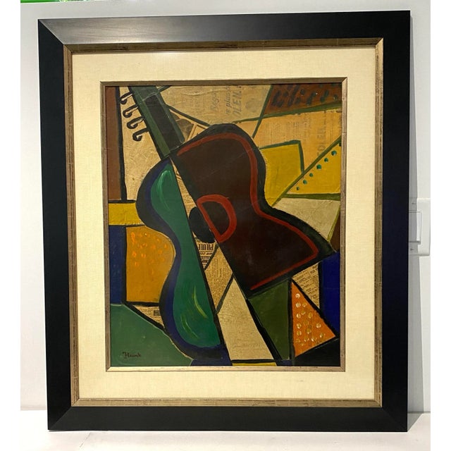 1956 Cubist Guitar Painting For Sale - Image 13 of 13