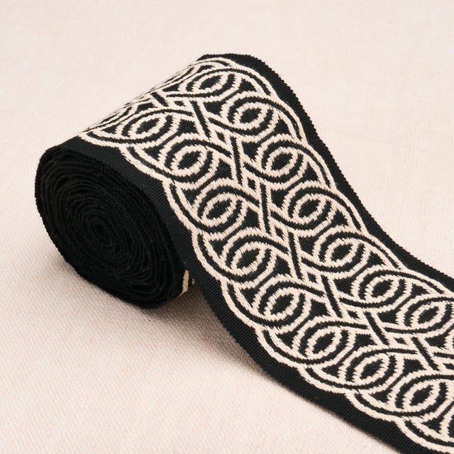 Contemporary SAMPLE - Schumacher Infinito Indoor/Outdoor Trim In Black For Sale - Image 3 of 4