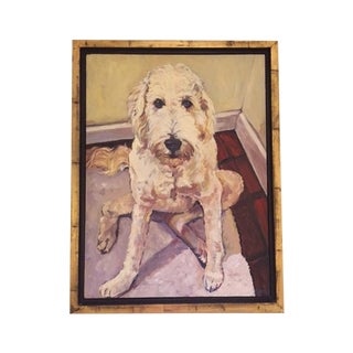 Labradoodle Dog - Original Oil on Canvas For Sale