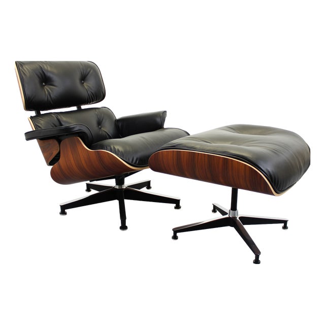 Set of Lounge Chair with Ottoman by Charles and Ray Eames for Herman Miller For Sale